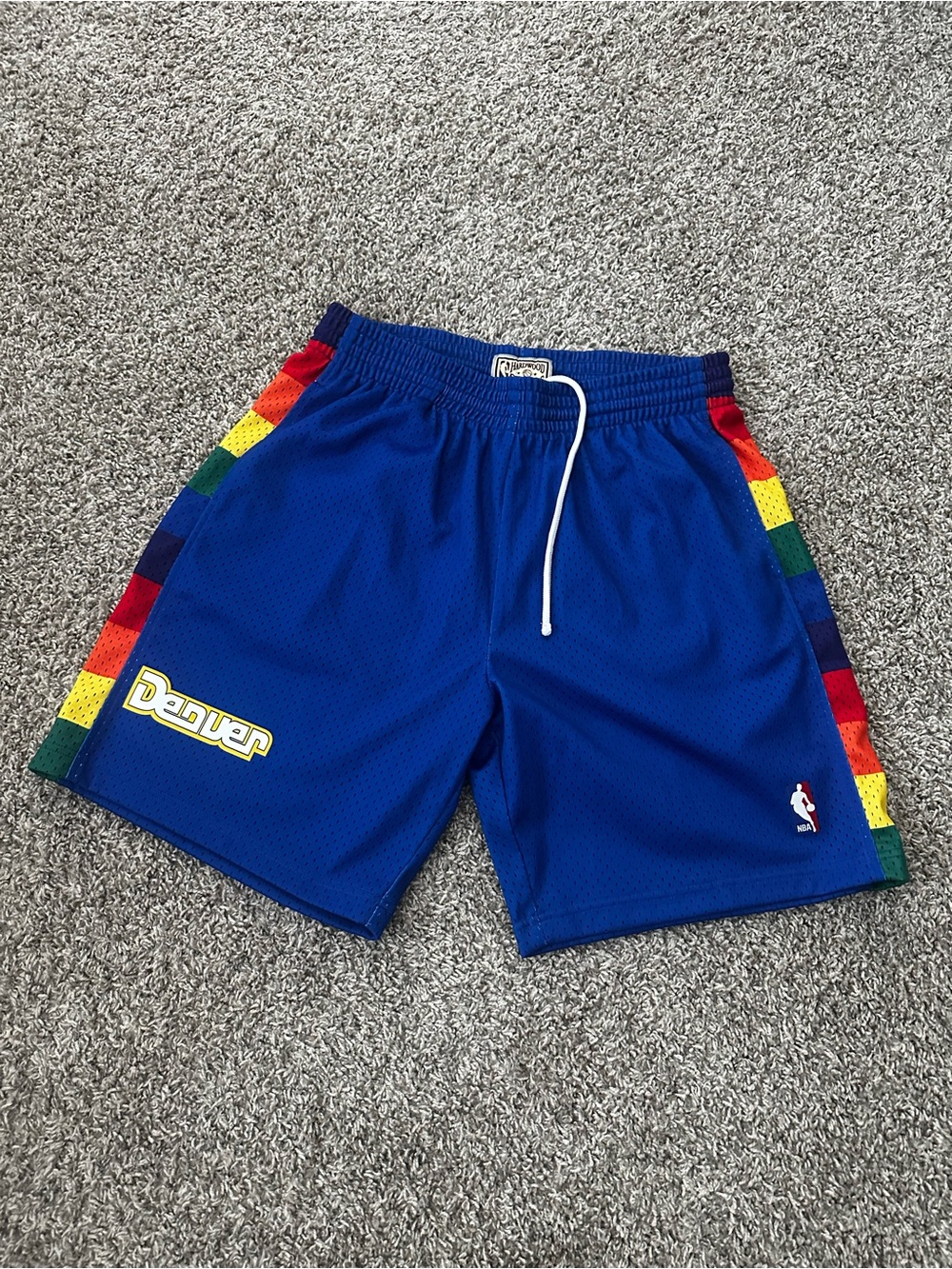 Mitchell & Ness Royal Blue Hardwood Classics NBA Shorts with White Drawstring